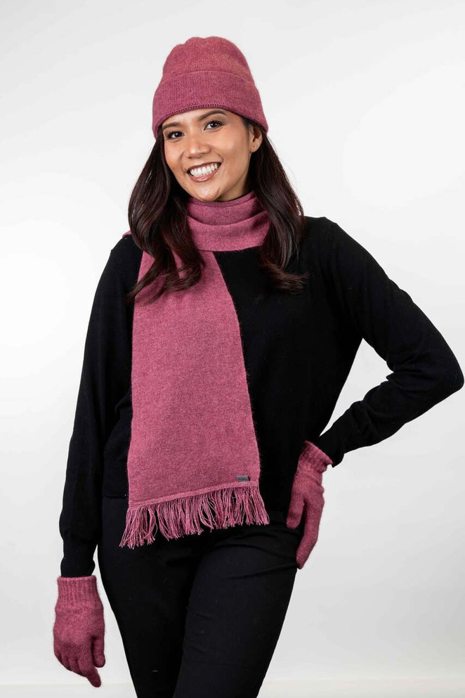 Scarf with Fringe Possum Merino Silk KORU