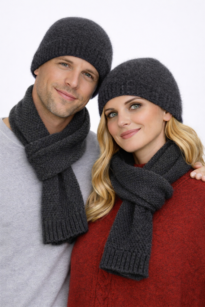 Moss Stitch Possum Merino Silk Scarf NZNC