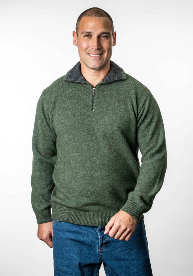 1/4 Zip Possum Merino Silk Jersey TRILOGY