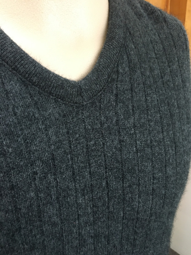 Ribbed V Possum Merino Silk Jumper II TRILOGY