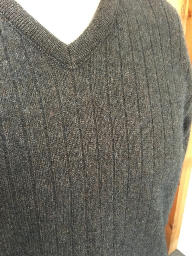 Ribbed V Possum Merino Silk Jumper II TRILOGY