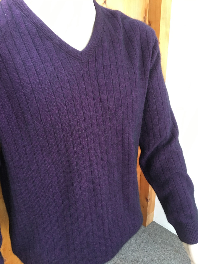 Ribbed V Possum Merino Silk Jumper II TRILOGY