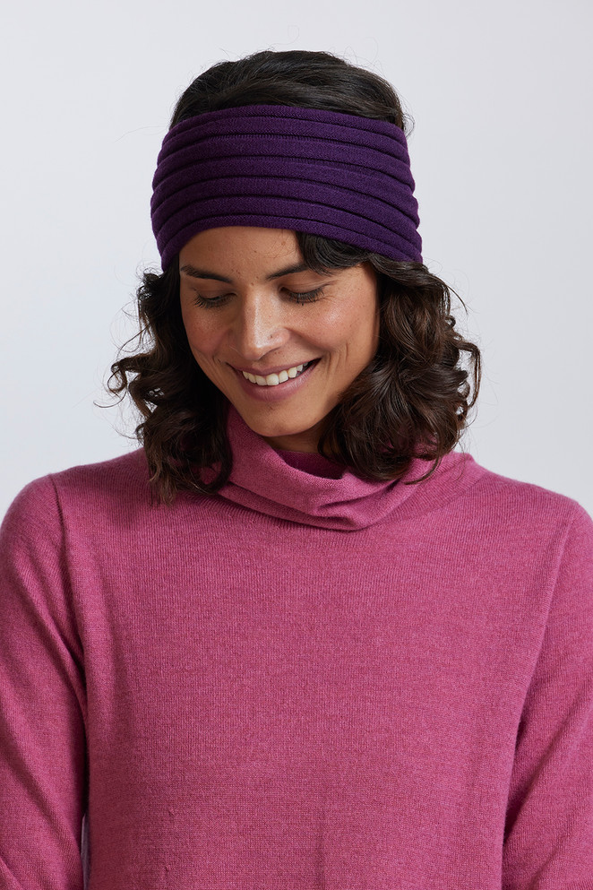 Plain Rib Fine Merino Headband ROYAL
