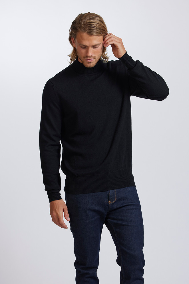 Men's Fine Merino Polo Neck ROYAL