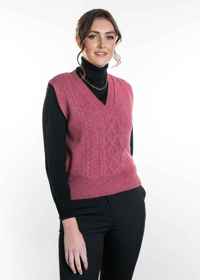 Cable Possum Merino Vest KORU
