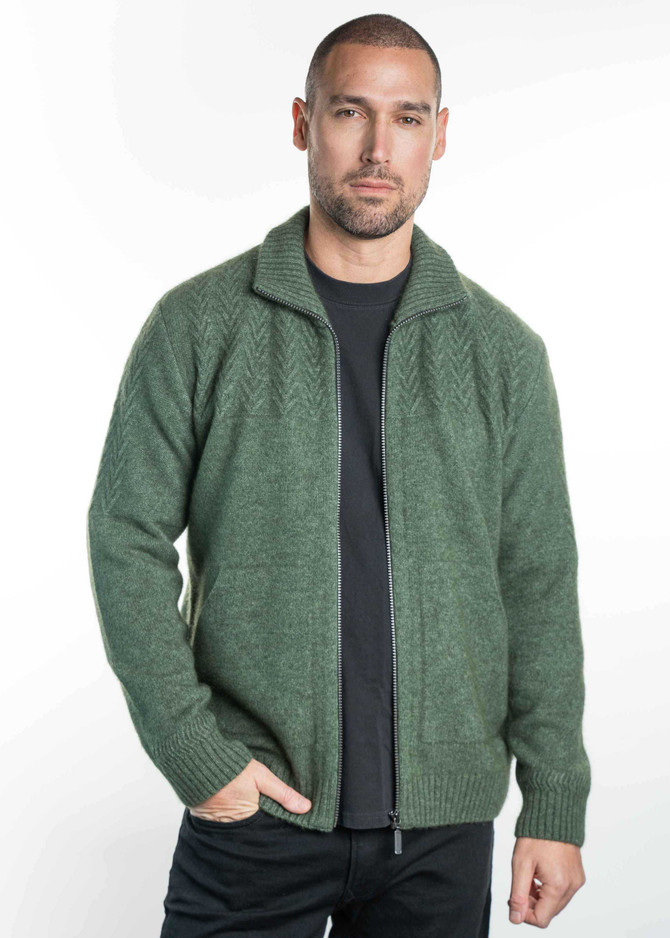 Chevron Possum Merino Silk Zip Jacket KORU Chevron Possum Merino Silk Zip Jacket KORU