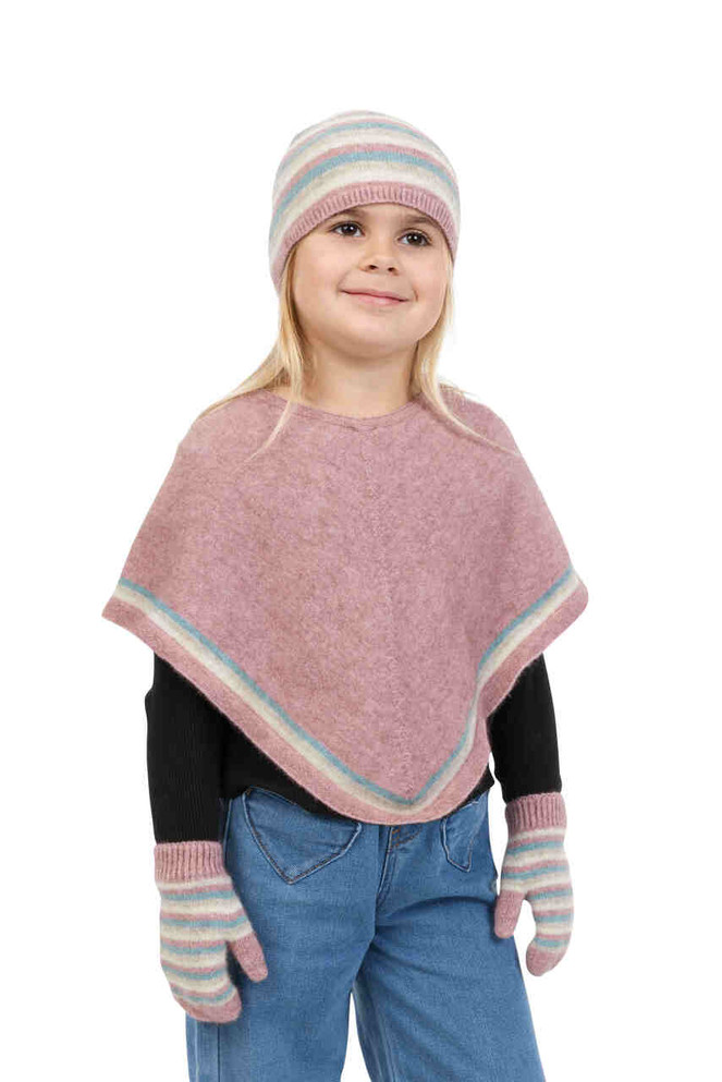 Kids Possum Merino Silk Poncho NATIVE WORLD