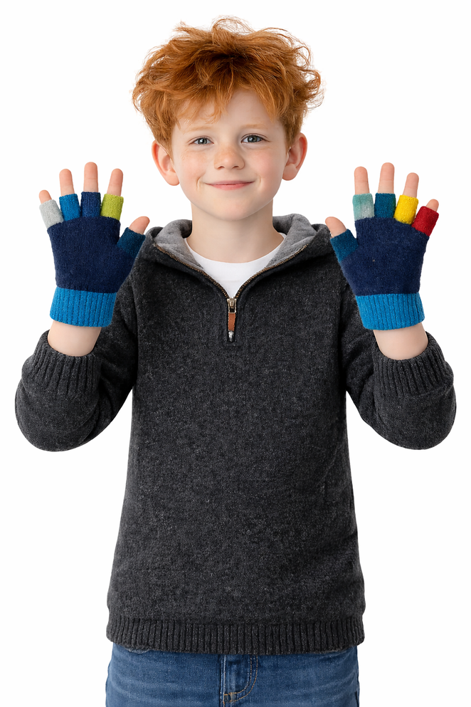 Multi Fingerless Kids Gloves NATIVE WORLD