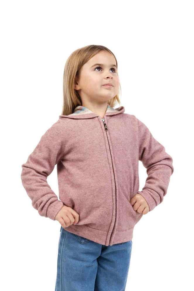 Kids Possum Merino Silk Striped Hoodie NATIVE WORLD