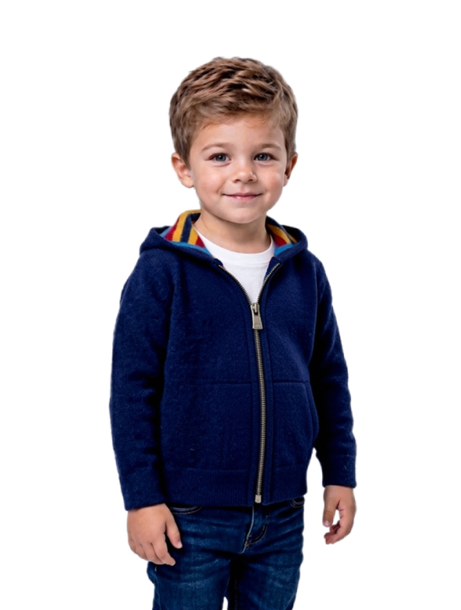 Kids Possum Merino Silk Striped Hoodie NATIVE WORLD