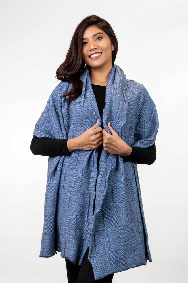 Jacquard Possum Merino Silk Wrap KORU