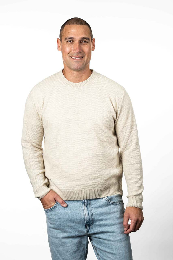 Moss Stitch Plaited Possum Merino Silk Jumper KORU