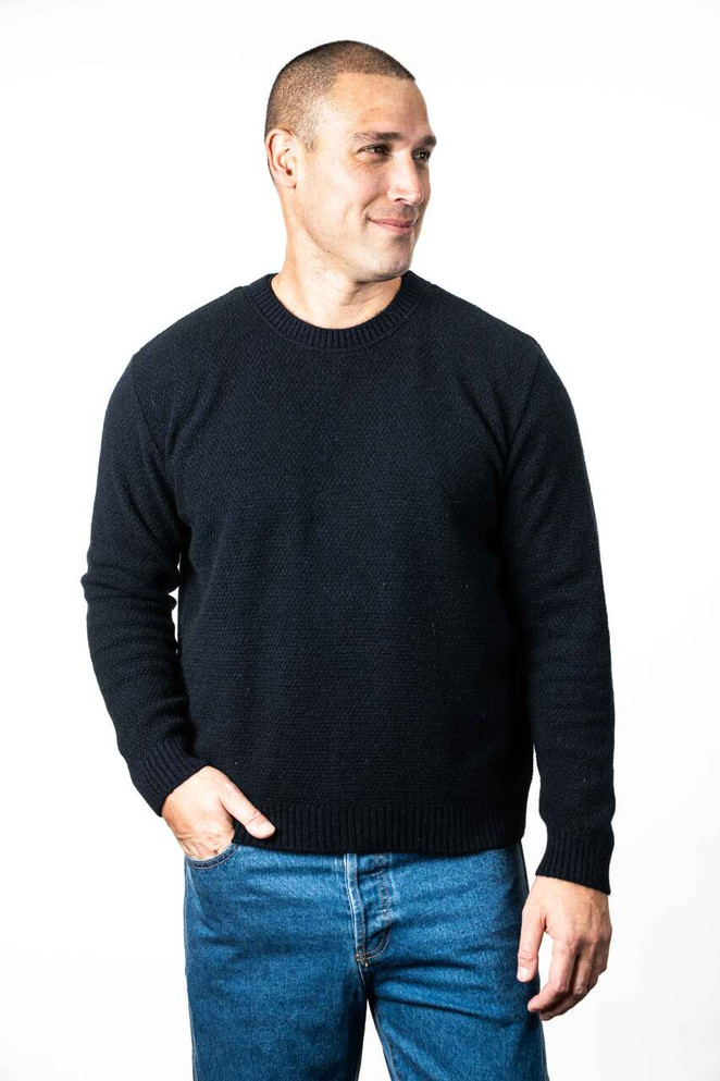 Moss Stitch Plaited Possum Merino Silk Jumper KORU