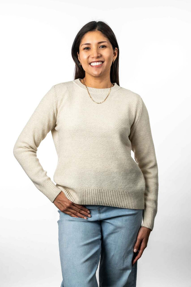 Moss Stitch Possum Merino Silk Plated Jumper KORU