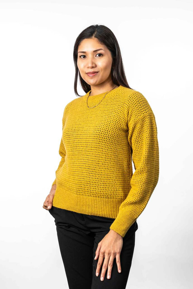 Crochet Knit Possum Merino Silk Jumper