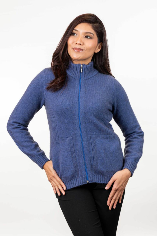 Rib Detail Possum Merino Silk Jacket