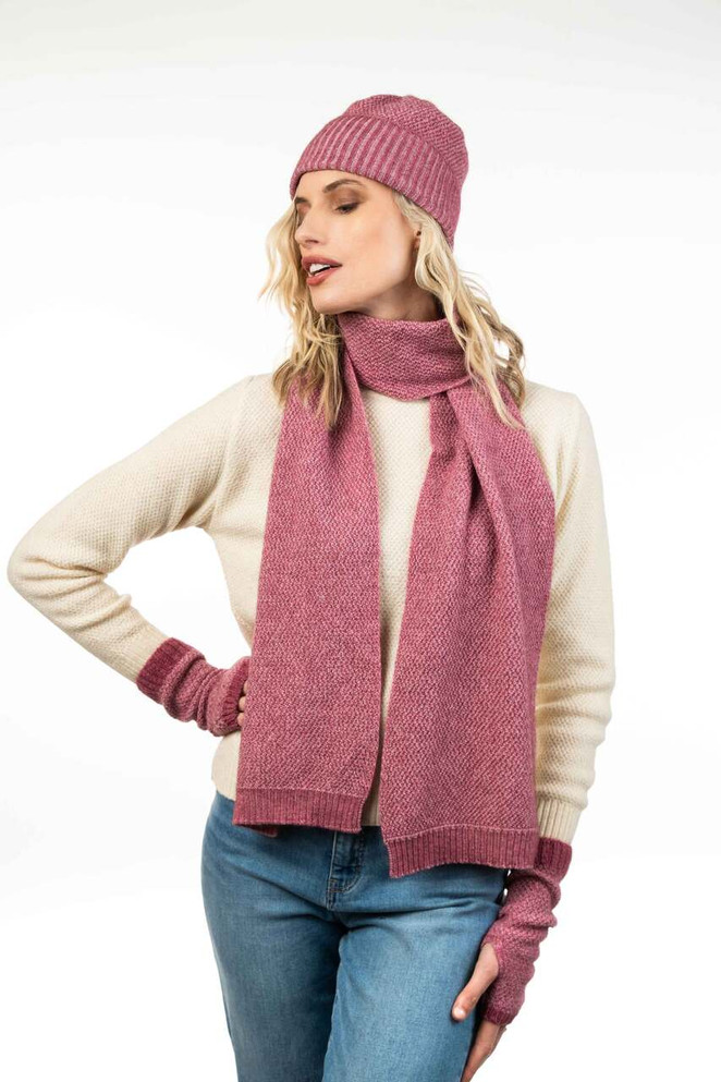Moss Stitch Possum Merino Silk Plated Scarf