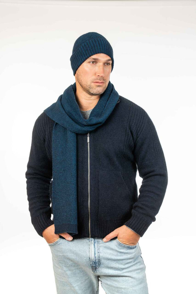 Moss Stitch Possum Merino Silk Plated Scarf