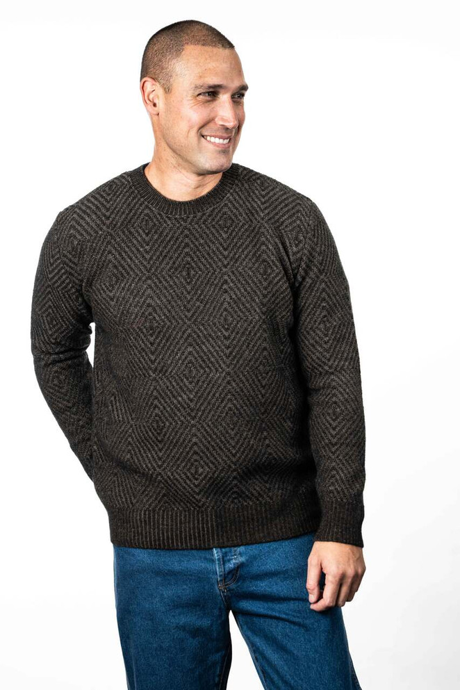 Diamond Possum Merino Silk Plated Crew KORU