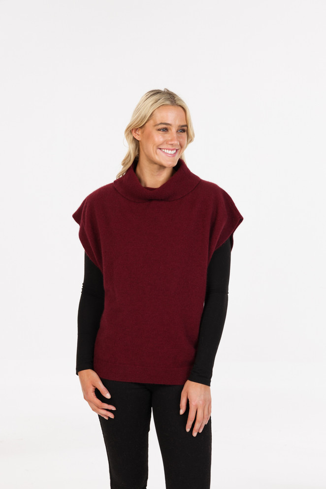 Cowl Neck Possum Merino Silk Tunic NATIVE WORLD