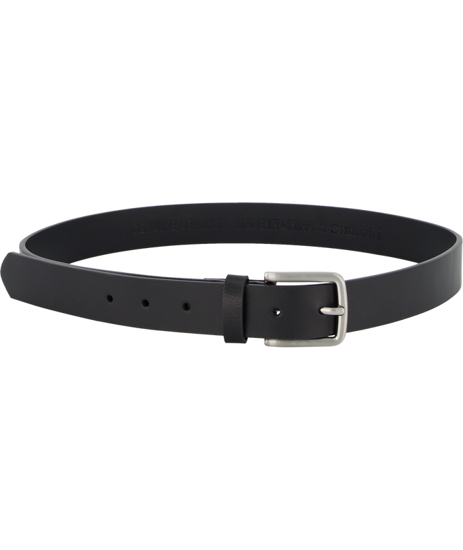 womens narrow black leather belt with buckle