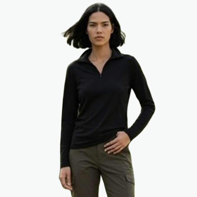 Fine Merino Quarter Zip Top