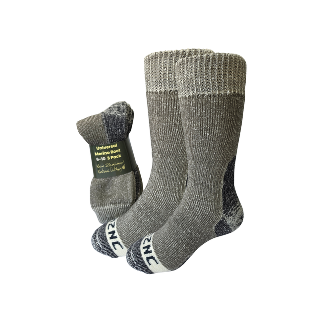 Universal Merino Boot Sock 3PACK NZ NATURAL CLOTHING