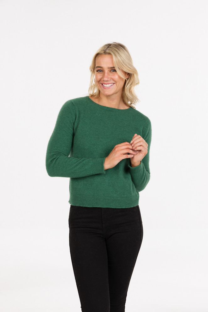 Classic Crop Possum Merino Silk Sweater NATIVE WORLD