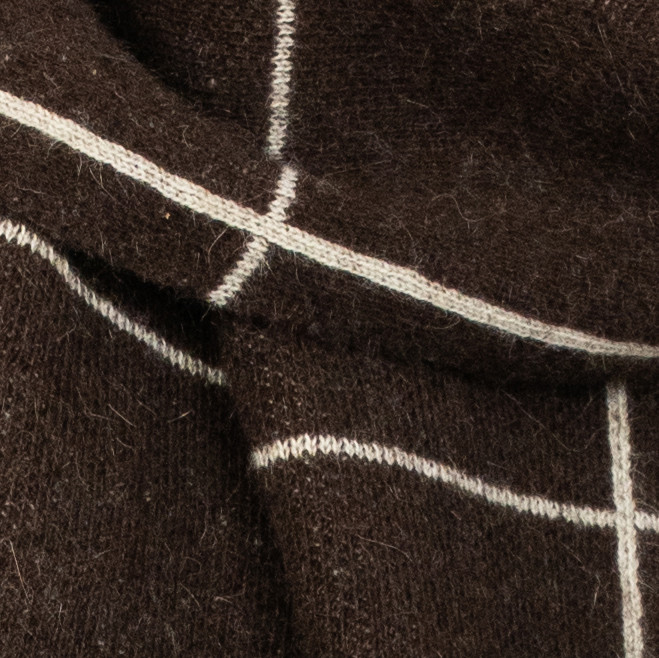 Check Possum Merino Silk Scarf KORU