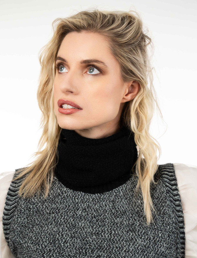 Moss Stitch Possum Merino Silk Neck Warmer KORU