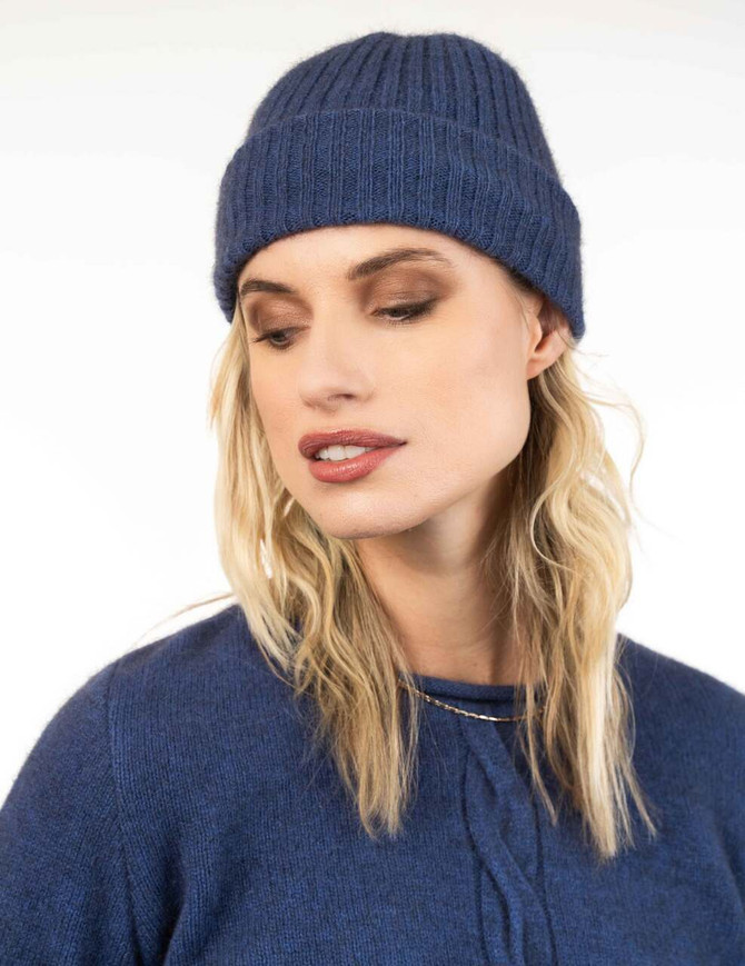 Lightweight Ribbed Possum Merino Silk Beanie KORU
