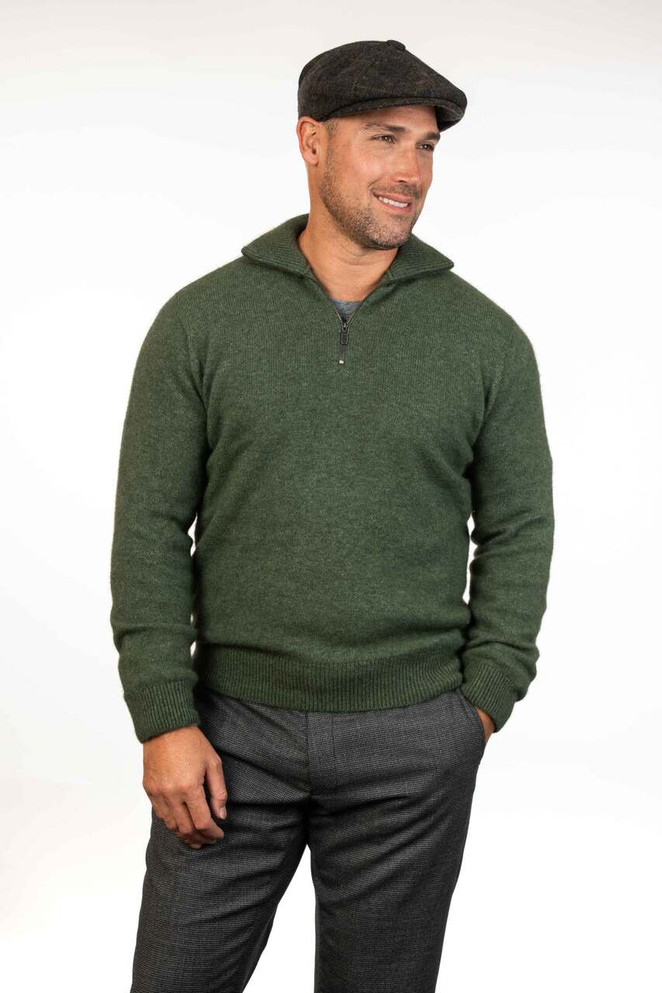 Everyday Zip Collar Possum Merino Silk Jumper KORU