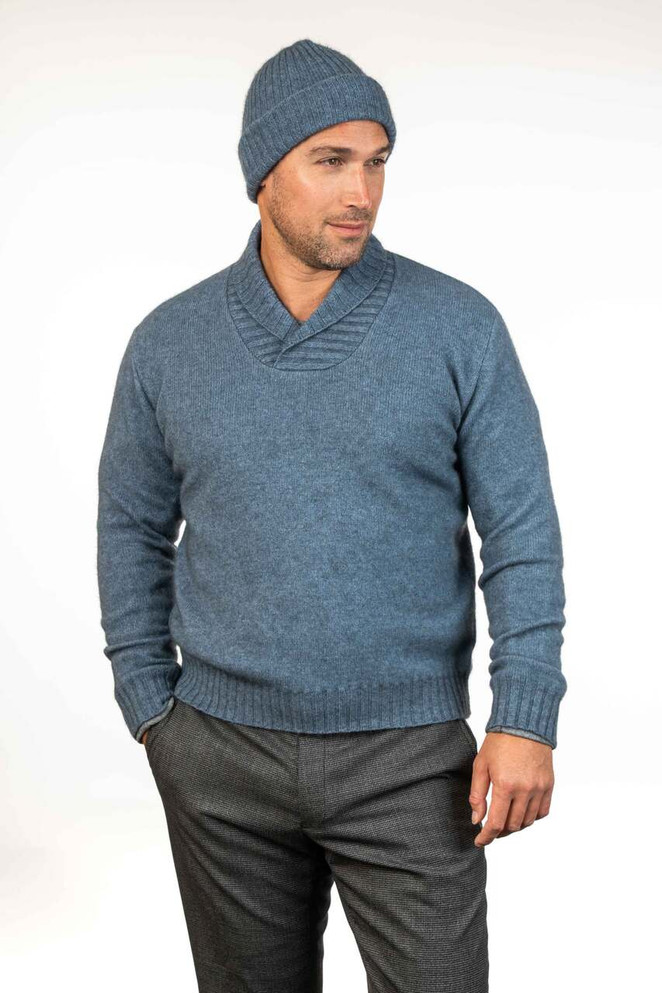 Shawl Collar Possum Merino Silk Jumper KORU