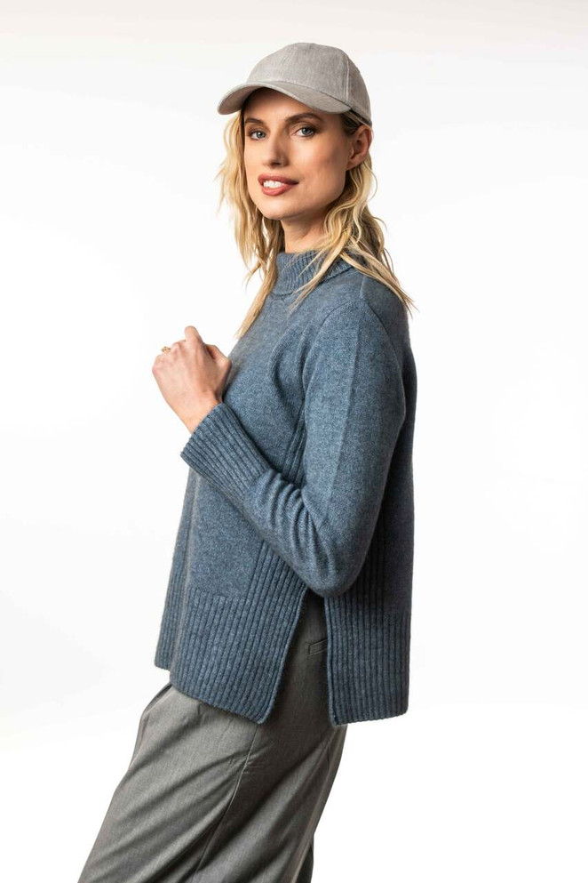 Roll Neck Rib Possum Merino Wool Silk Jumper KORU