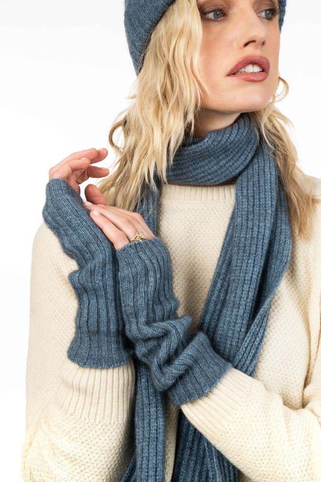 Ribbed Possum Merino Wool Glovelets KORU
