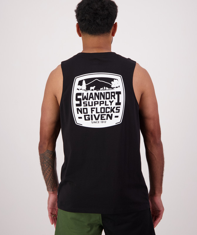 No Flocks Men's Printed Cotton Tank SWANNDRI