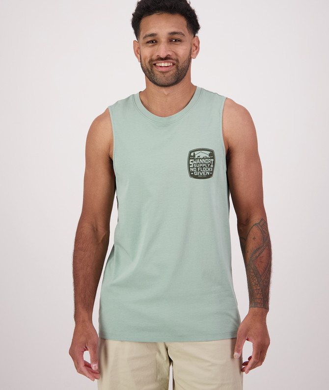 No Flocks Men's Printed Cotton Tank SWANNDRI