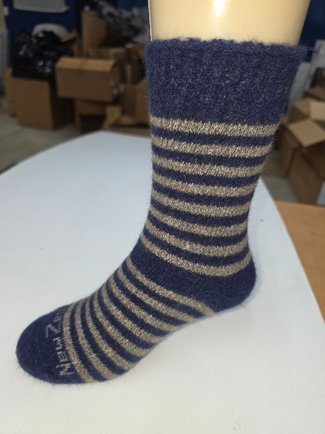 Bold Stripe Possum Merino Dress Sock NZNC