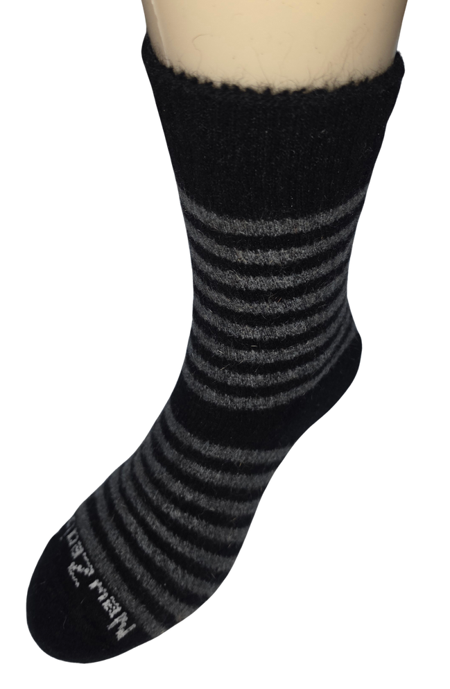 Bold Stripe Possum Merino Dress Sock NZNC