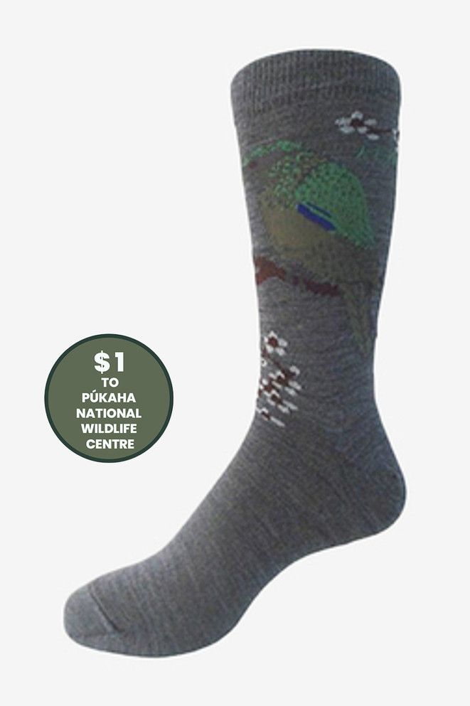 New Zealand Kea Merino Wool Bird Dress Sock  NZNC
