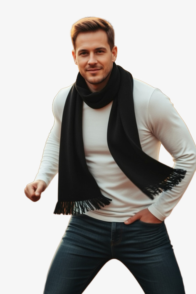 Hudson Scarf Black 100% Pure Wool NORSEWEAR