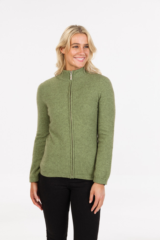 Plain Zip Possum Merino Wool Silk Jacket NATIVE WORLD
