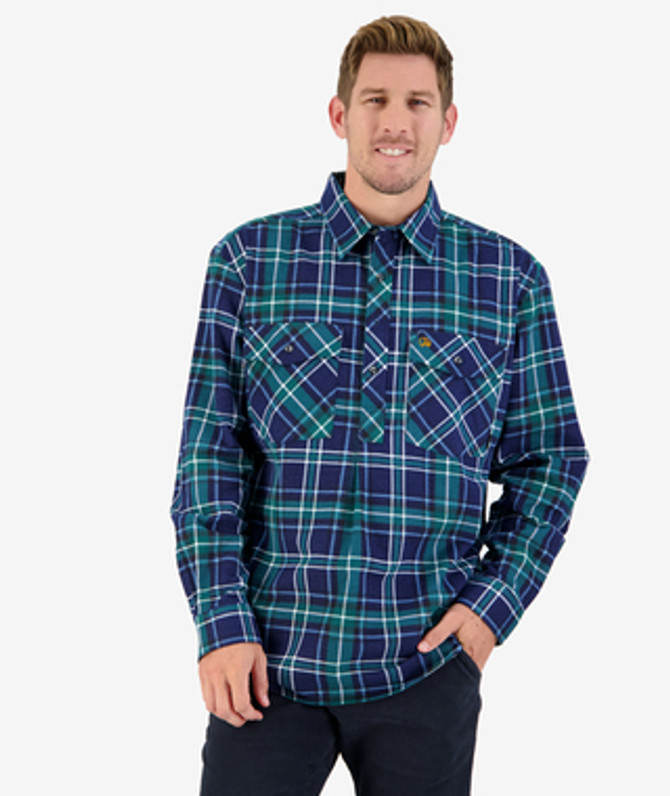 Egmont Half Button Cotton Shirt 2Pack SWANNDRI