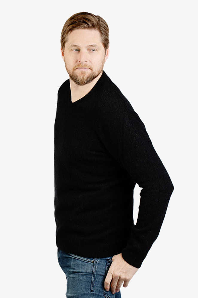 Vee Neck Merino Possum Blend Sweater NATIVE WORLD