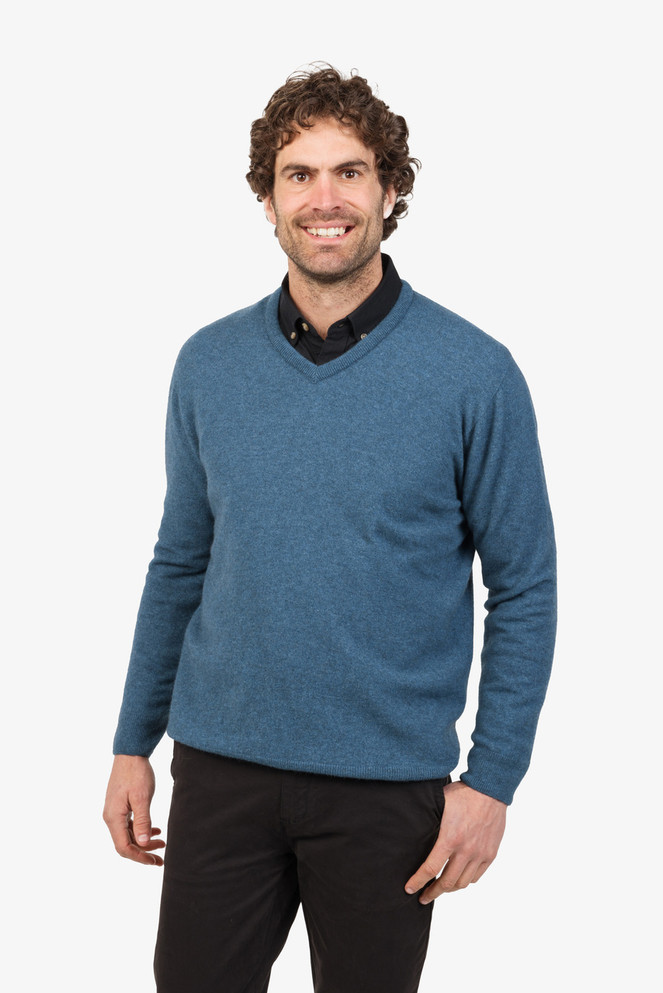 Vee Neck Merino Possum Blend Sweater NATIVE WORLD