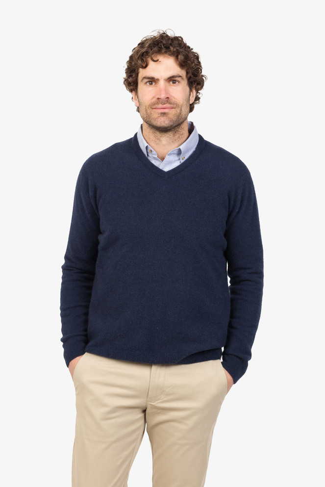 Vee Neck Merino Possum Blend Sweater NATIVE WORLD