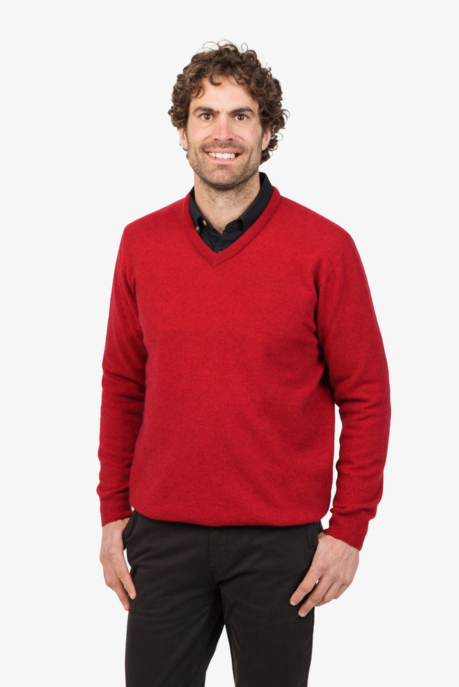 Vee Neck Merino Possum Blend Sweater NATIVE WORLD