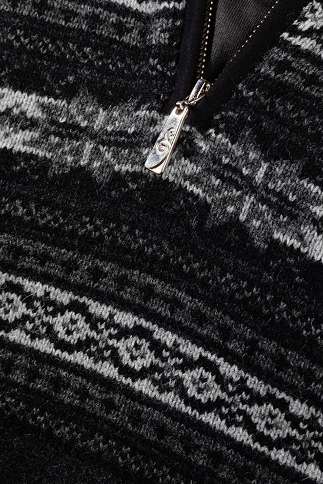 Fairisle Possum Merino Wool Quarter Zip Sweater NZNC