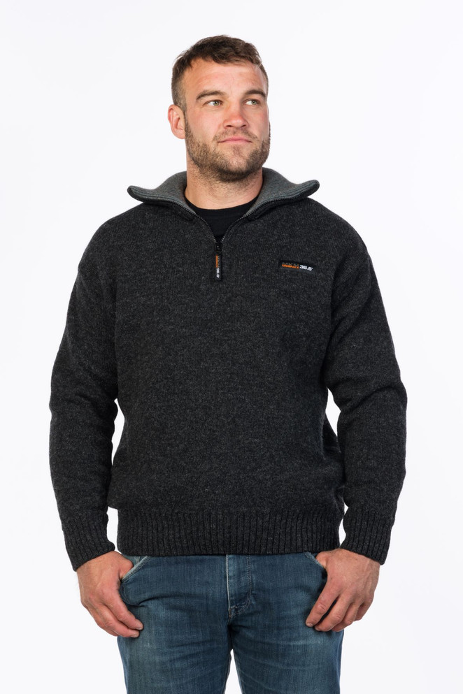Tasman Dual Layer Wool/Possum Zip Neck Jersey MKM ORIGINALS