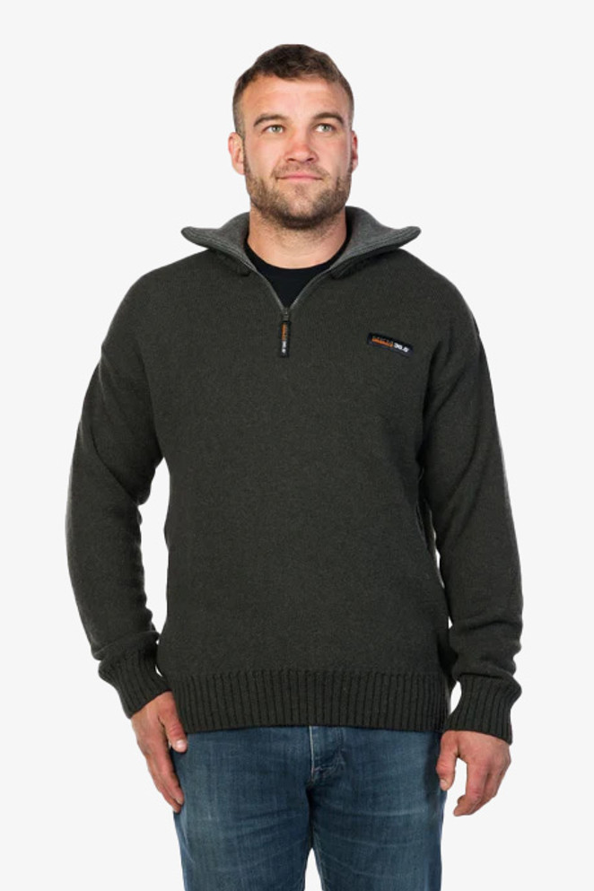 Tasman Dual Layer Wool/Possum Zip Neck Jersey MKM ORIGINALS